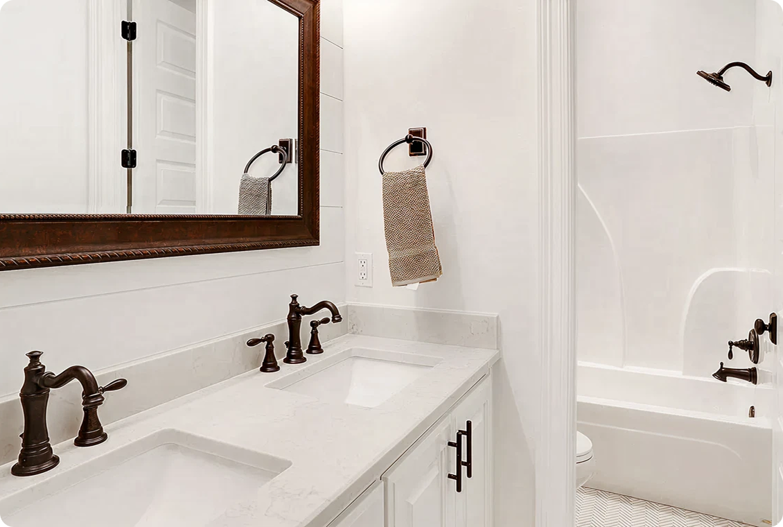 Elegant white bathroom interior design